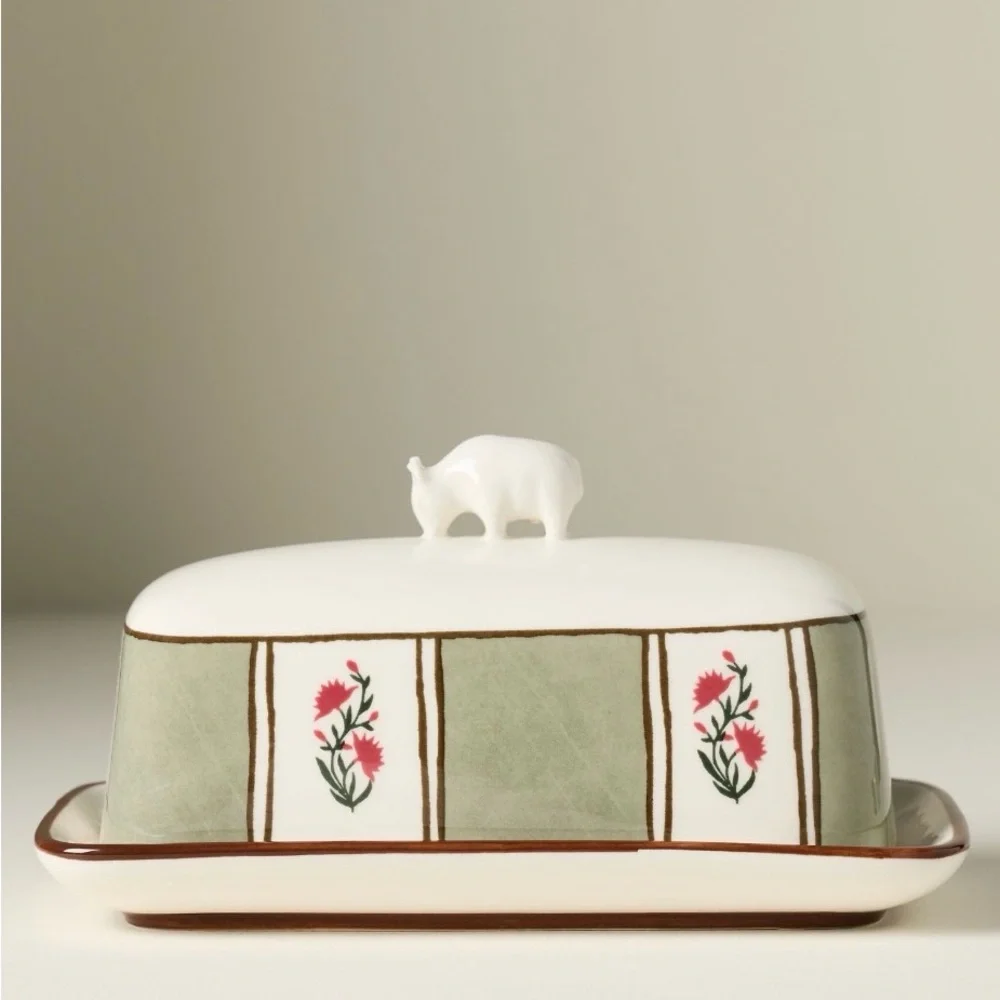 Anthropologie Millie Stoneware Cow Butter Dish, NWT